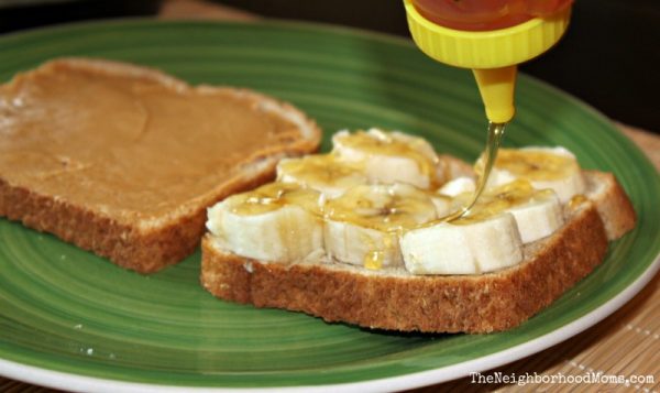 Peanut Butter Honey Banana Sandwich
