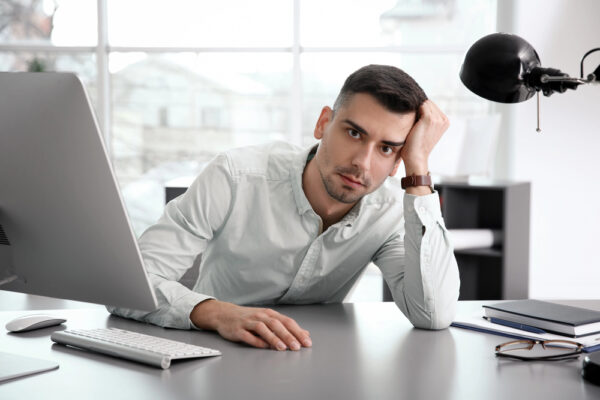 unhappy writer - deposit photos
