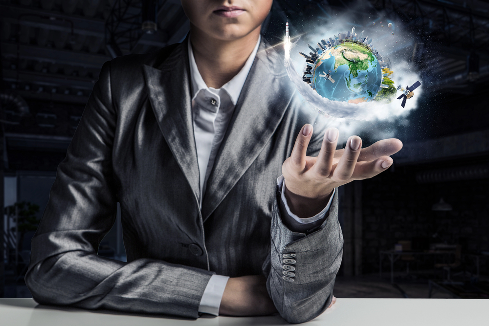 man holding world - deposit photos