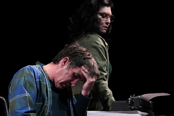 Elizabeth Nunziato and Jason Kuykendall in Misery at the B Street Theatre