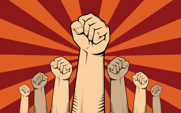 protest fists - deposit photos